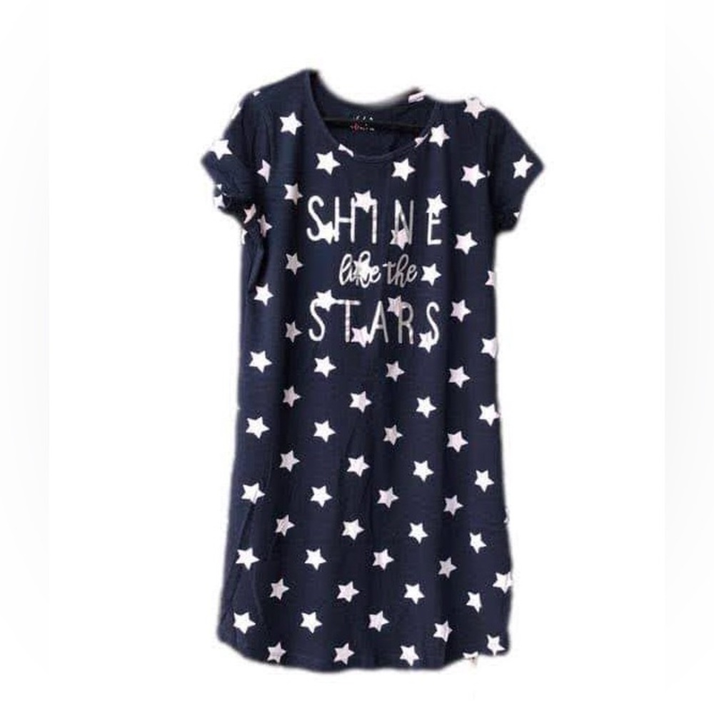 Blue Star Print T-Shirt Long